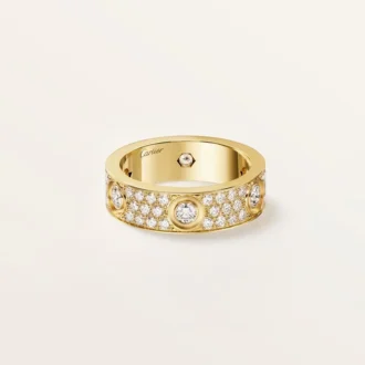 Inel Love, model clasic, pavat, 6 diamante