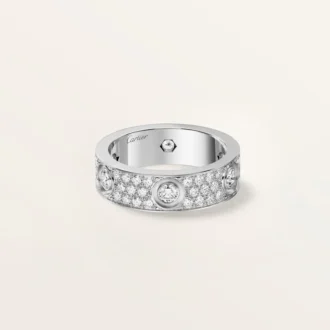 Inel Love, model clasic, pavat, 6 diamante