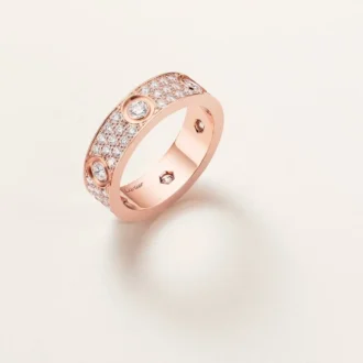 Inel Love, model clasic, pavat, 6 diamante