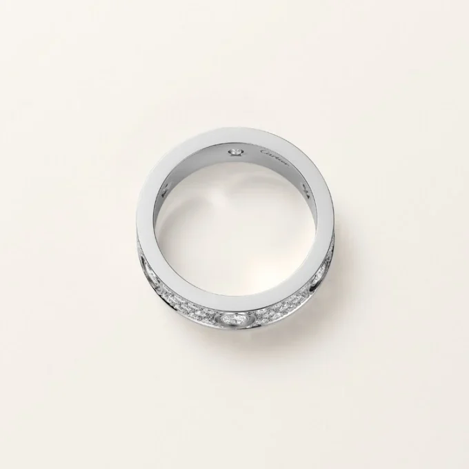 Inel Love, model clasic, pavat, 6 diamante