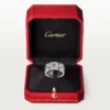 Inel Maillon Panthere, 3 rânduri cu jumătate de pavaj de diamante – Aur alb, Diamante – Cartier