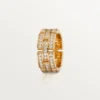 Inel Maillon Panthere, 3 rânduri cu jumătate de pavaj de diamante – Aur roz, Diamante – Cartier