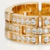 Inel Maillon Panthere, 3 rânduri cu jumătate de pavaj de diamante – Aur roz, Diamante – Cartier