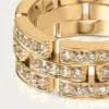 Inel Maillon Panthere, 3 rânduri cu pavaj parțial de diamante – Aur galben, Diamante – Cartier