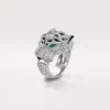 Inel Panthere De Cartier – Aur alb, diamante, smaralde, onix – Cartier