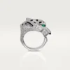 Inel Panthere De Cartier – Aur alb, diamante, smaralde, onix – Cartier