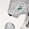 Inel Panthere De Cartier – Aur alb, diamante, smaralde, onix – Cartier