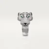 Inel Panthere De Cartier – Aur alb, diamante, smaralde, onix – Cartier