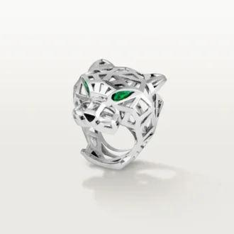 Inel Panthere De Cartier – Aur alb fără rodiu, granate tsavorite, onix – Cartier