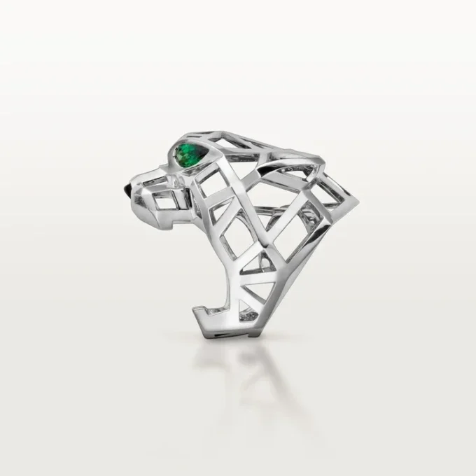 Inel Panthere De Cartier – Aur alb fără rodiu, granate tsavorite, onix – Cartier