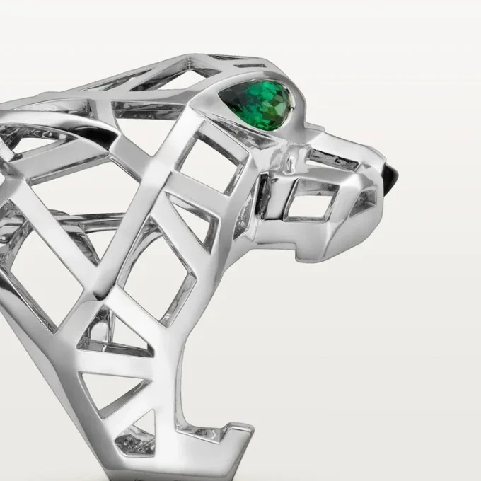 Inel Panthere De Cartier – Aur alb fără rodiu, granate tsavorite, onix – Cartier