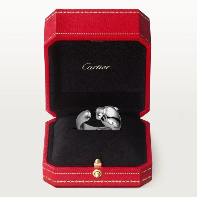 Inel Panthere De Cartier – Aur alb, granate tsavorite, onix – Cartier