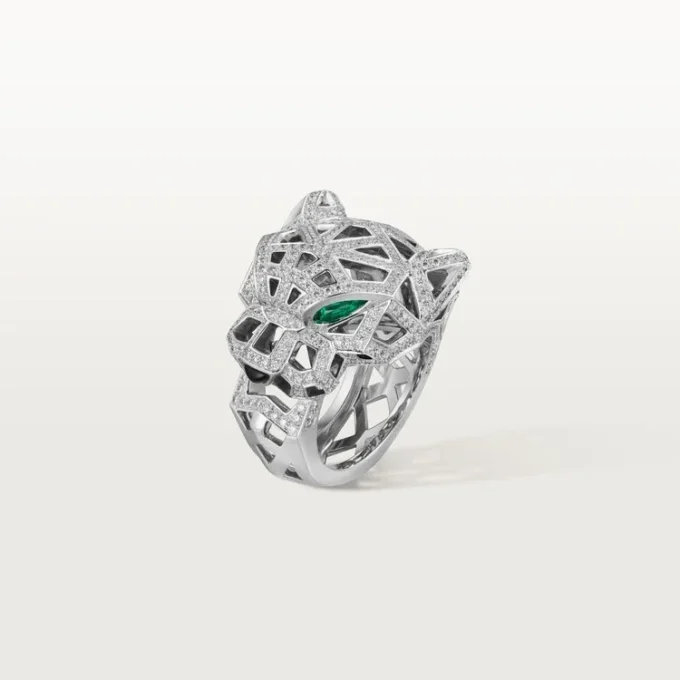 Inel Panthere De Cartier – Aur alb, onix, smaralde, diamante – Cartier