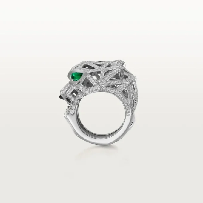 Inel Panthere De Cartier – Aur alb, onix, smaralde, diamante – Cartier