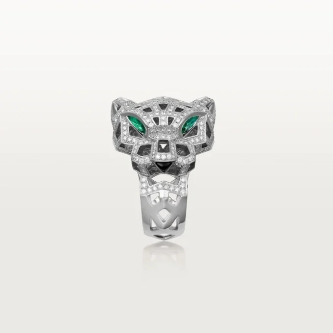 Inel Panthere De Cartier – Aur alb, onix, smaralde, diamante – Cartier