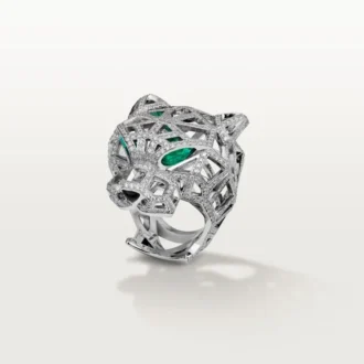 Inel Panthere De Cartier – Aur alb, smaralde, onix, diamante – Cartier