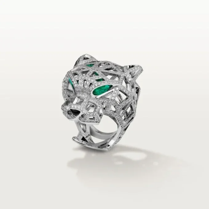 Inel Panthere De Cartier – Aur alb, smaralde, onix, diamante – Cartier