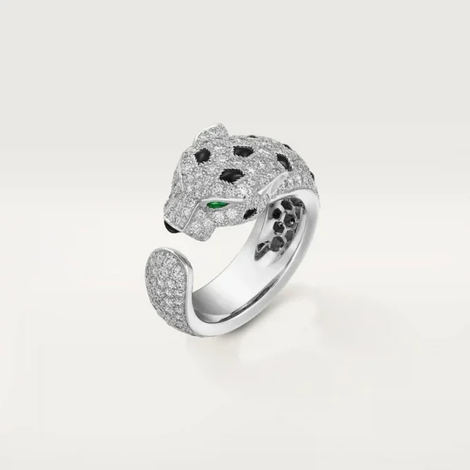 Inel Panthere De Cartier – Aur alb, smaralde, onix, diamante – Cartier