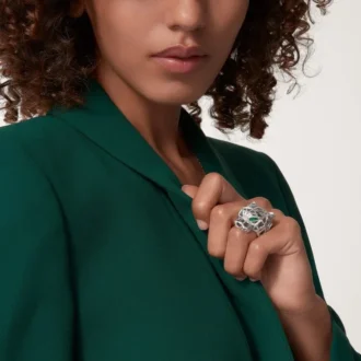 Inel Panthere De Cartier – Aur alb, smaralde, onix, diamante – Cartier