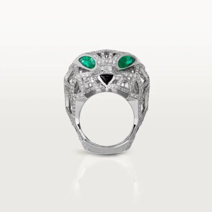 Inel Panthere De Cartier – Aur alb, smaralde, onix, diamante – Cartier