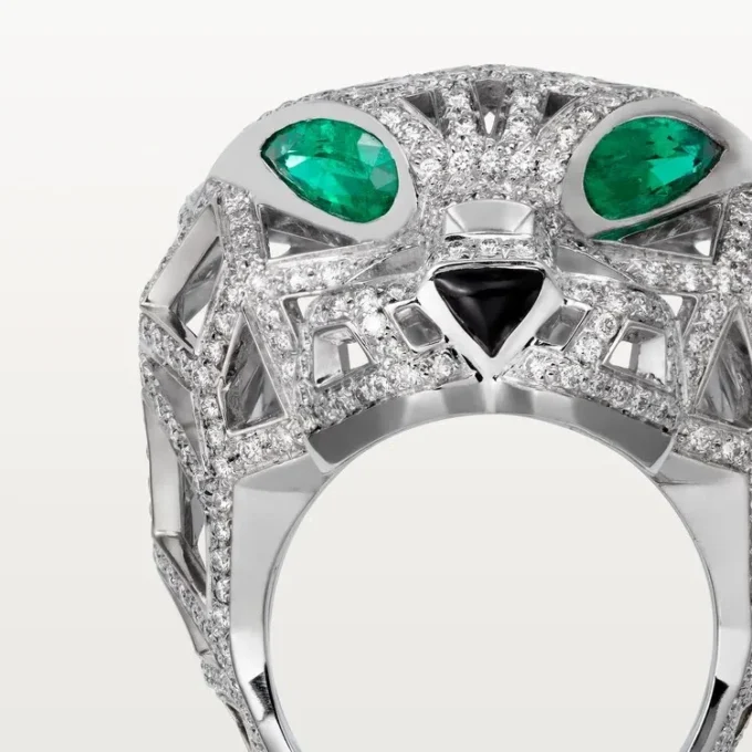 Inel Panthere De Cartier – Aur alb, smaralde, onix, diamante – Cartier