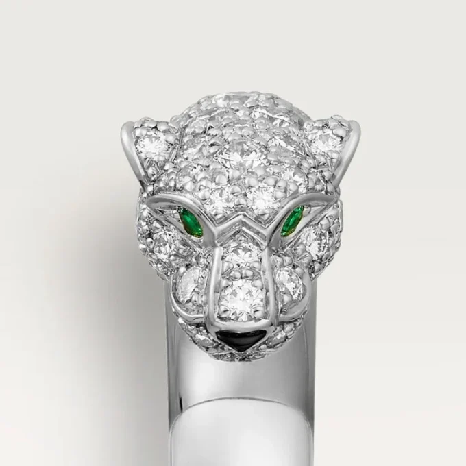 Inel Panthere De Cartier – Aur alb, smaralde, onix, diamante – Cartier