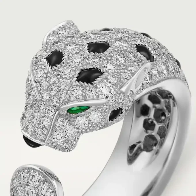 Inel Panthere De Cartier – Aur alb, smaralde, onix, diamante – Cartier