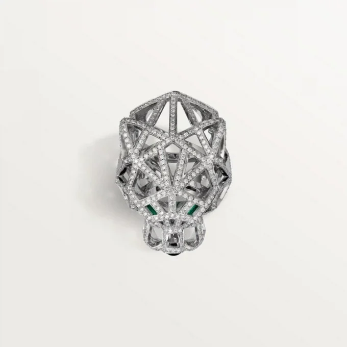 Inel Panthere De Cartier – Aur alb, smaralde, onix, diamante – Cartier