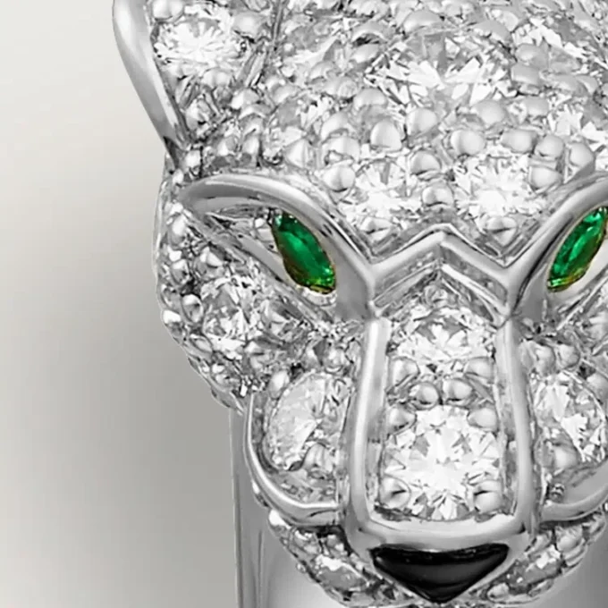 Inel Panthere De Cartier – Aur alb, smaralde, onix, diamante – Cartier