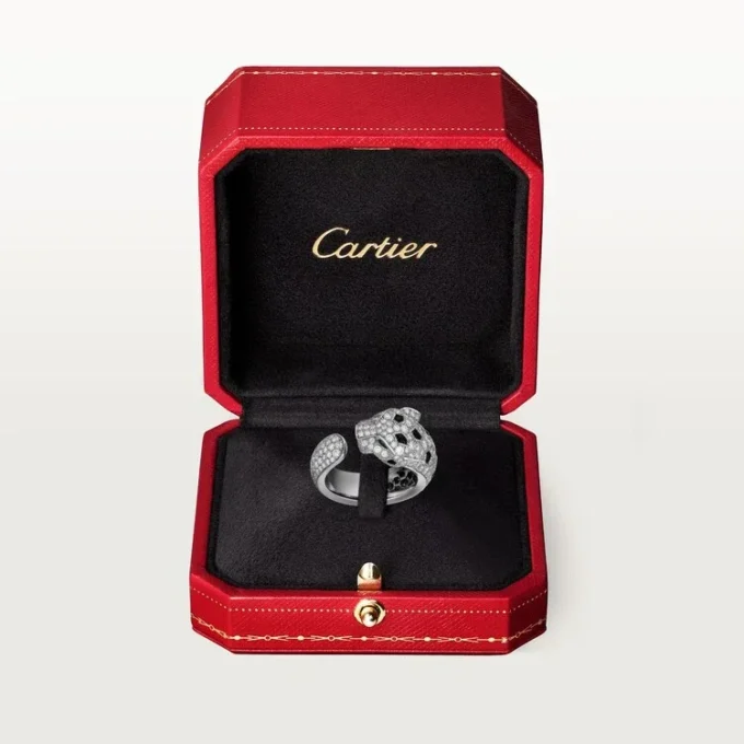 Inel Panthere De Cartier – Aur alb, smaralde, onix, diamante – Cartier