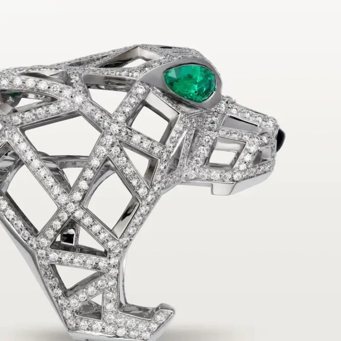 Inel Panthere De Cartier – Aur alb, smaralde, onix, diamante – Cartier