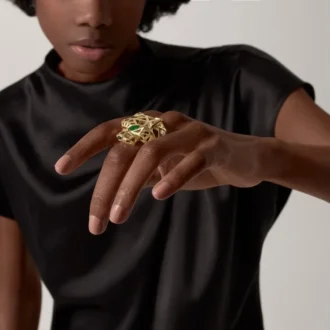 Inel Panthere De Cartier – Aur galben, granate tsavorite, onix – Cartier