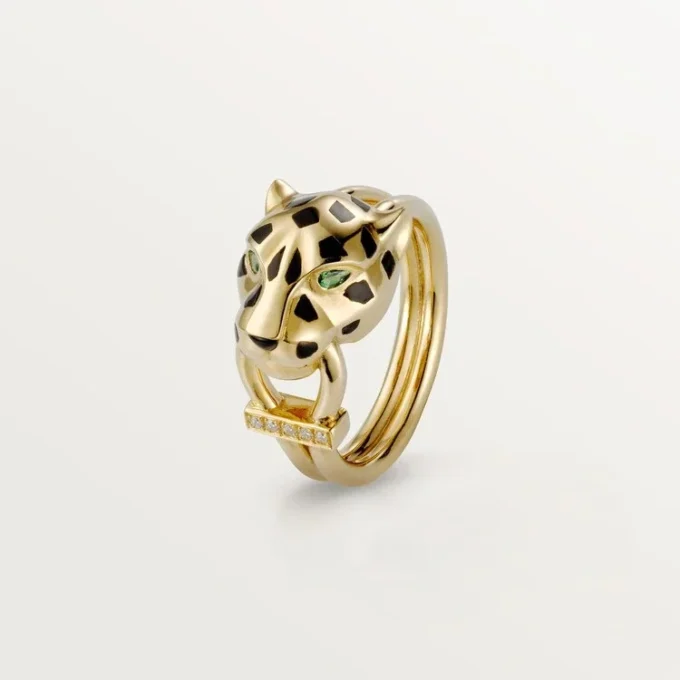 Inel Panthere De Cartier – Aur galben, Lac, Diamante, Granat Tsavorit – Cartier
