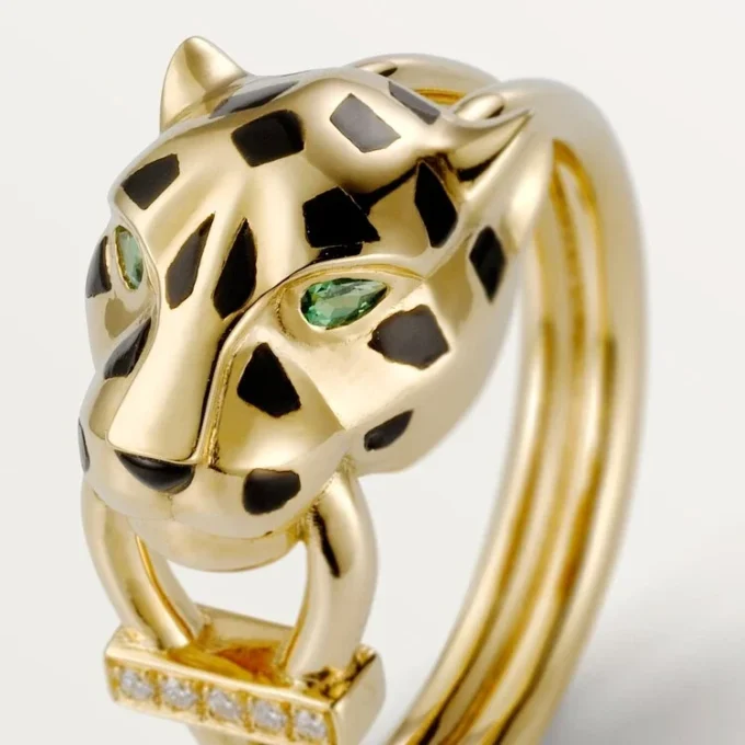 Inel Panthere De Cartier – Aur galben, Lac, Diamante, Granat Tsavorit – Cartier