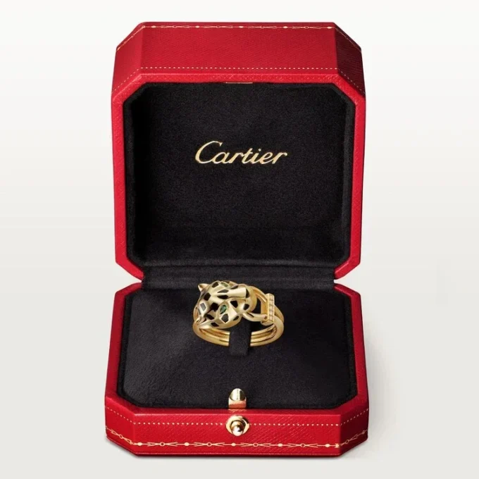 Inel Panthere De Cartier – Aur galben, Lac, Diamante, Granat Tsavorit – Cartier