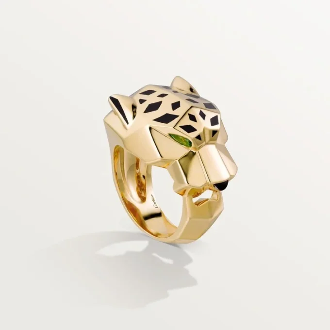 Inel Panthere De Cartier – Aur galben, lac, granat tsavorit, onix – Cartier