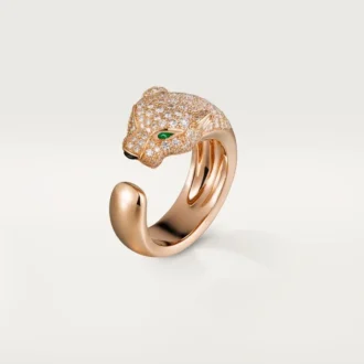 Inel Panthere De Cartier – Aur roz, diamante, smaralde, onix – Cartier