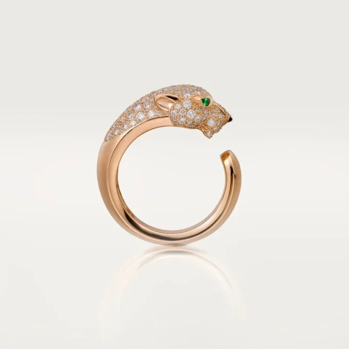 Inel Panthere De Cartier – Aur roz, diamante, smaralde, onix – Cartier