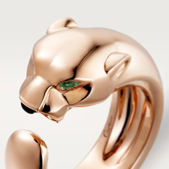 Inel Panthere De Cartier – Aur roz, granate tsavorite, onix – Cartier
