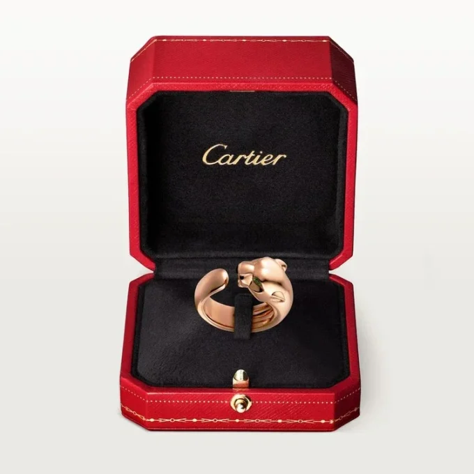 Inel Panthere De Cartier – Aur roz, granate tsavorite, onix – Cartier