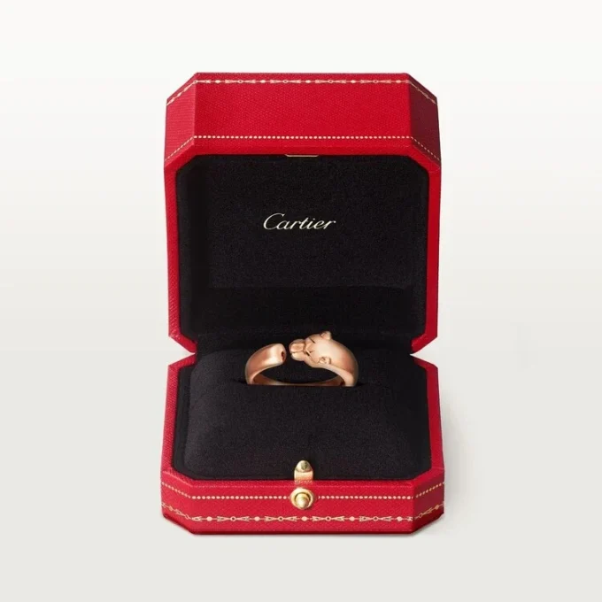 Inel Panthere De Cartier – Aur roz, granate tsavorite, onix – Cartier