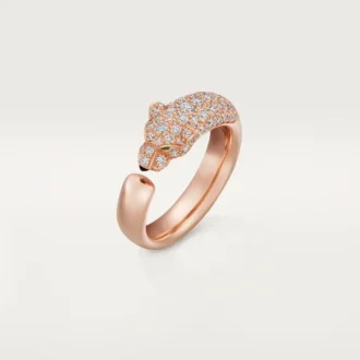 Inel Panthere De Cartier – Aur roz, onix, smaralde, diamante – Cartier