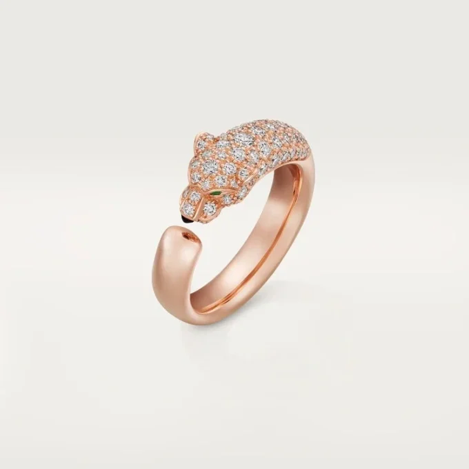 Inel Panthere De Cartier – Aur roz, onix, smaralde, diamante – Cartier