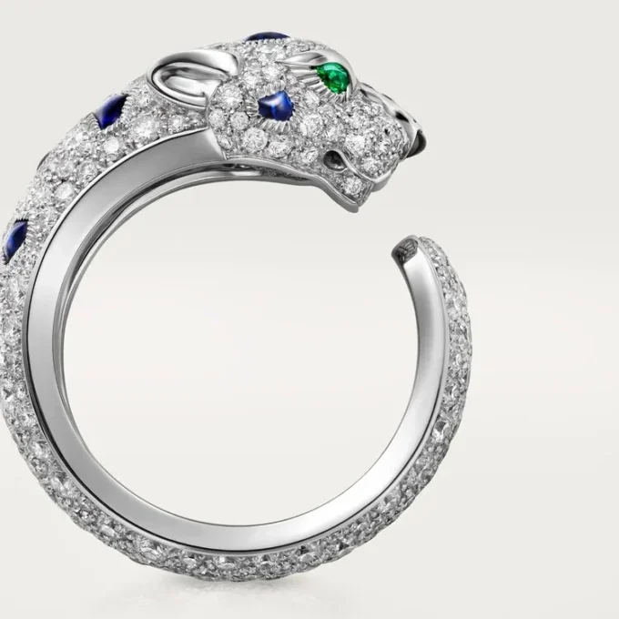 Inel Panthere De Cartier, model mediu, semi-pavat