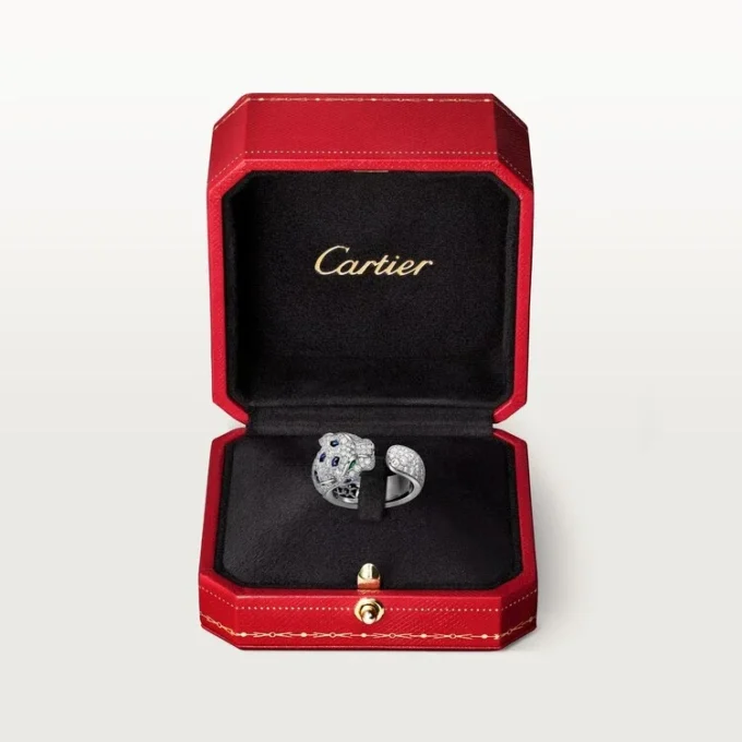 Inel Panthere De Cartier, model mediu, semi-pavat