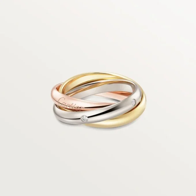 Inel Trinity, model clasic, 5 diamante Inel Trinity, model clasic, 5 diamante