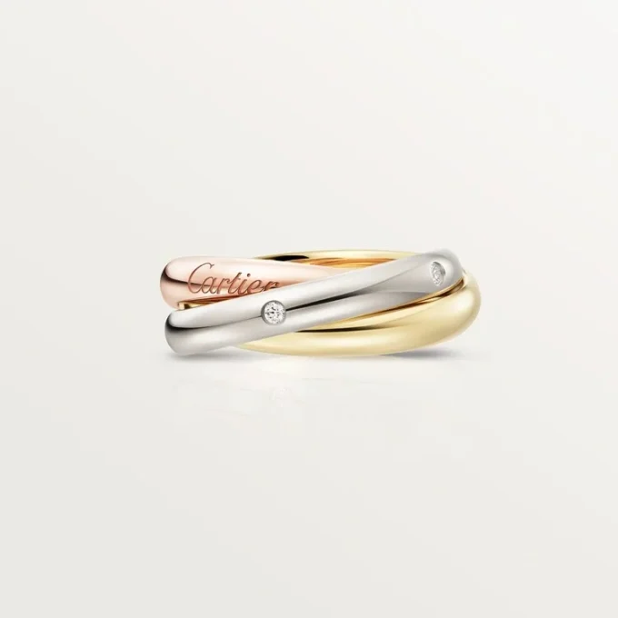 Inel Trinity, model clasic, 5 diamante Inel Trinity, model clasic, 5 diamante