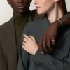 Inel Trinity, în formă de pernă, model mare, semi-pavat