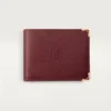 Monede/Bancnote/Piele de vițel de culoare burgund, finisaj auriu – Cartier