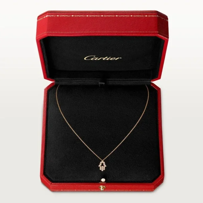 Pandantiv cu inimi și simboluri – Aur roz, diamante – Cartier